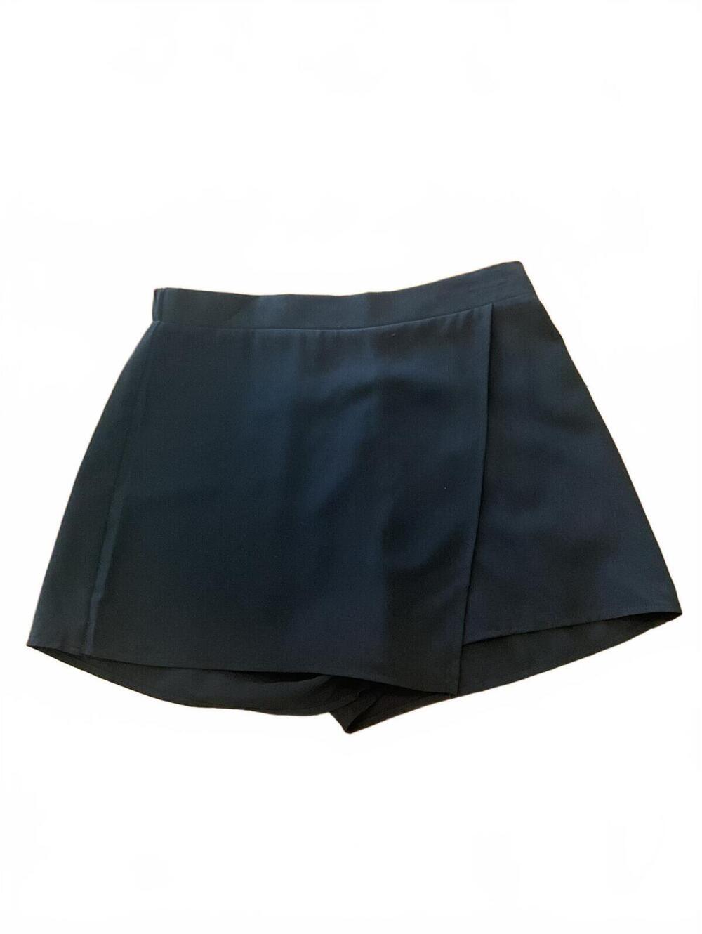 TCEC Black Wrap Front Crepe Skort